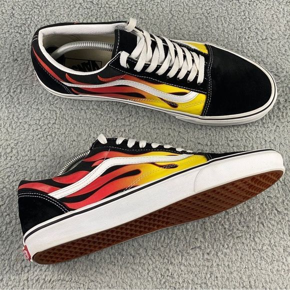 VANS FLAME OLD SKOOL SHOES MANS 11.5 PRINTS LACE UP MULTI COLOR SUEDE SNEAKERS - Picture 16 of 16